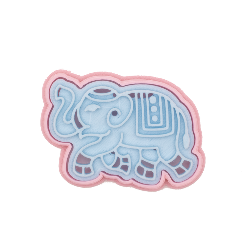 No.0537 Elefante de impresión de bloque indio
